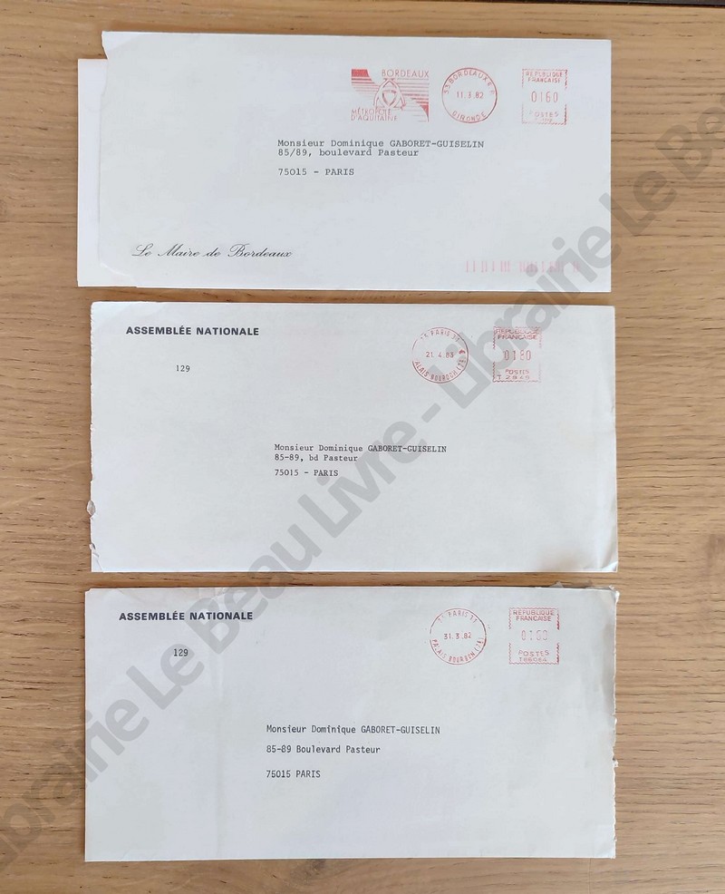 3 lettres signée de Jacques Chaban-Delmas