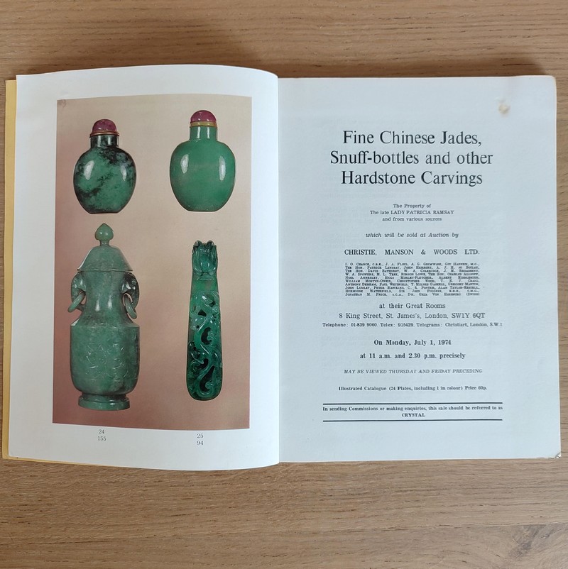 Fine Chinese Jades and Snuff-bottles. Christie's, on Monday, July 1, 1974