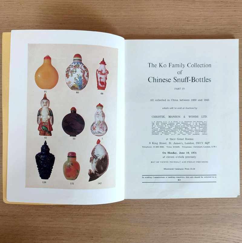 The Ko Family collection of Chinese Snuff-bottles, Part IV. Christie's, on Monday, June 10, 1974