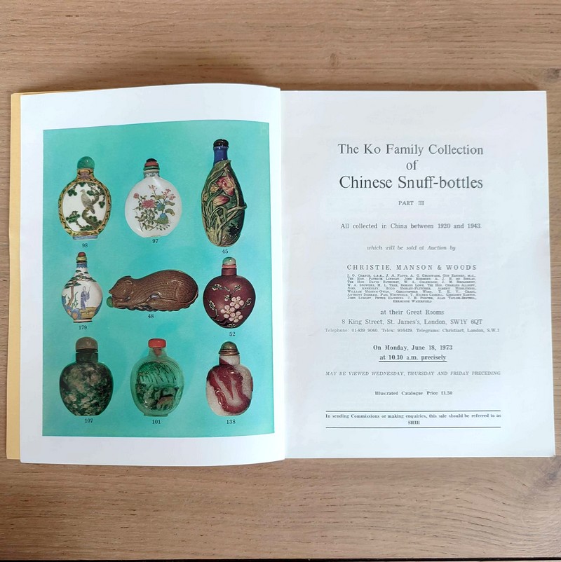 The Ko family collection of Chinese Snuff-bottles, part III. Christie's, on Monday, June 18, 1973