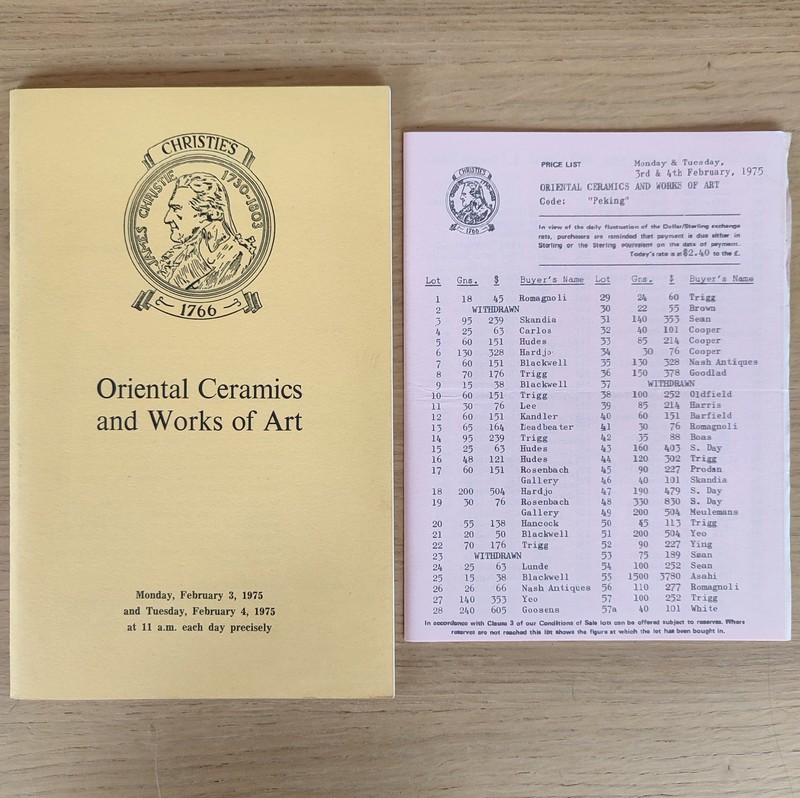 Oriental ceramics, paintings, bronzes, enamels and works of art. Christie's, on February 3 and 4, 1975