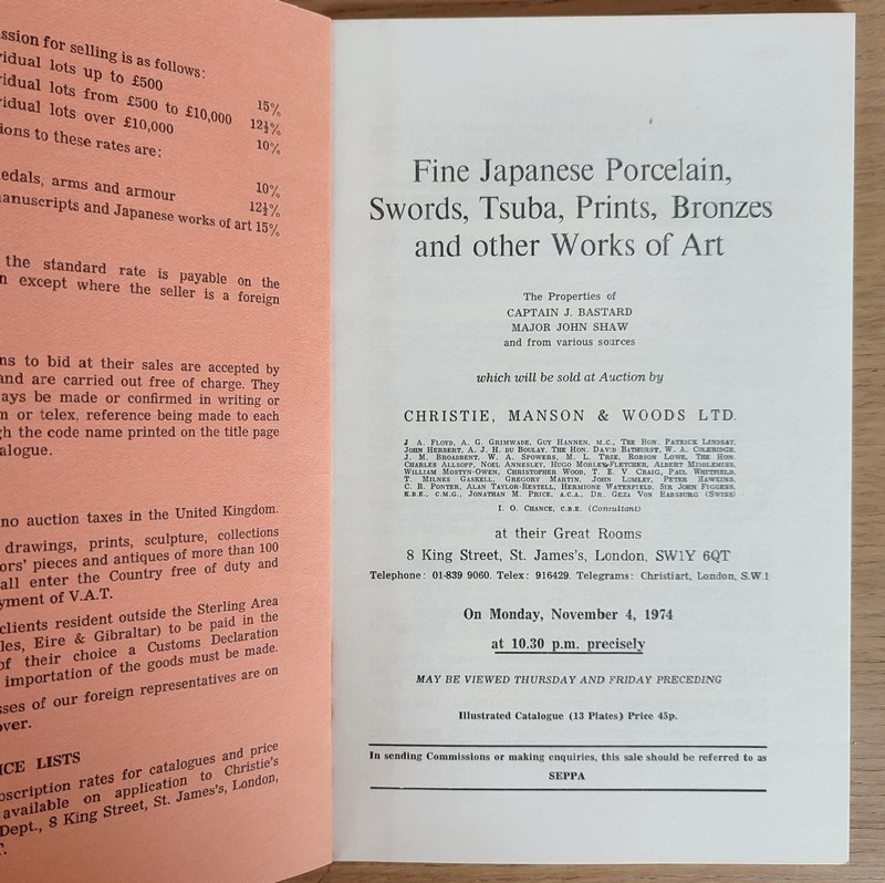 Fine Japanese Porcelain, swords, Tsuba, Prints, bronzes and other works of art. Christie's, on...