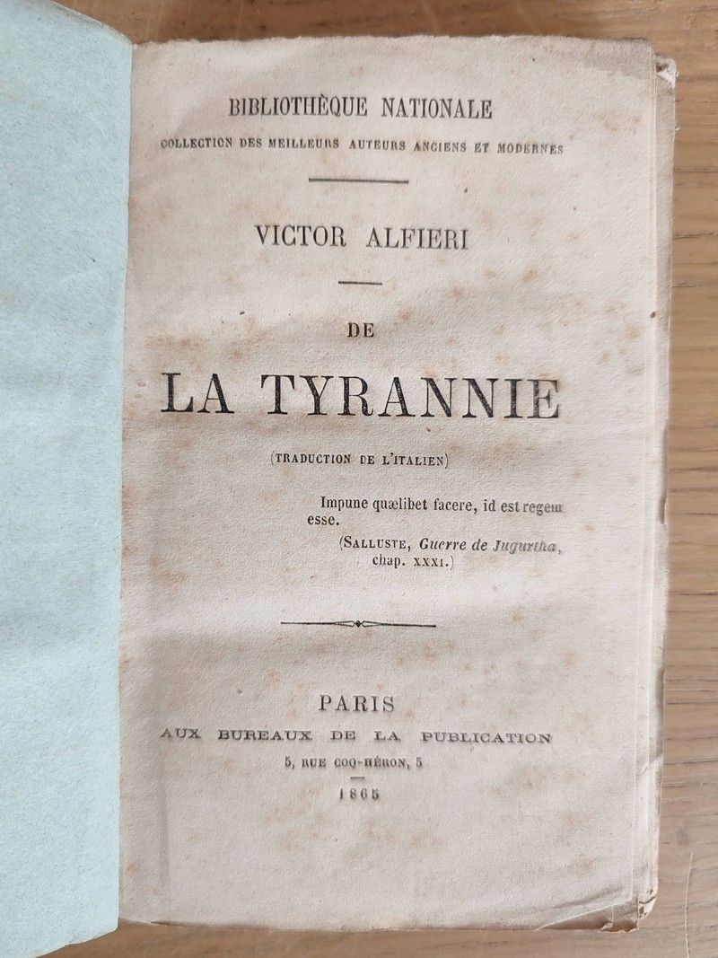 De la Tyrannie