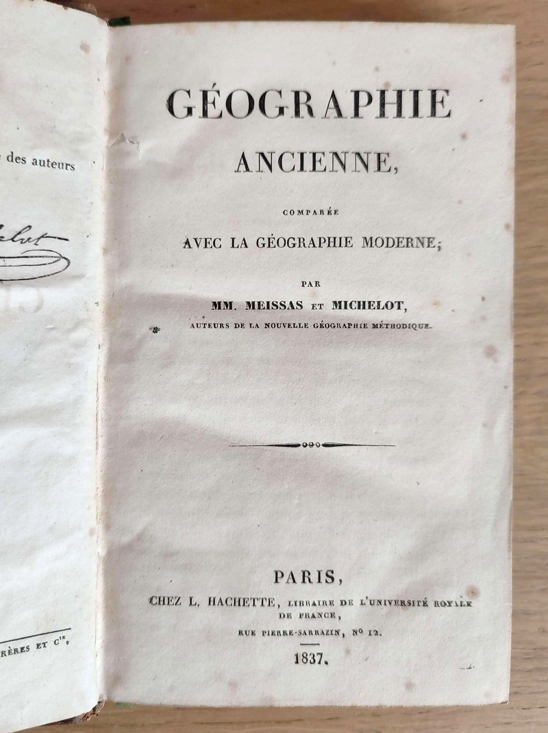 Géographie ancienne comparée avec la géographie moderne