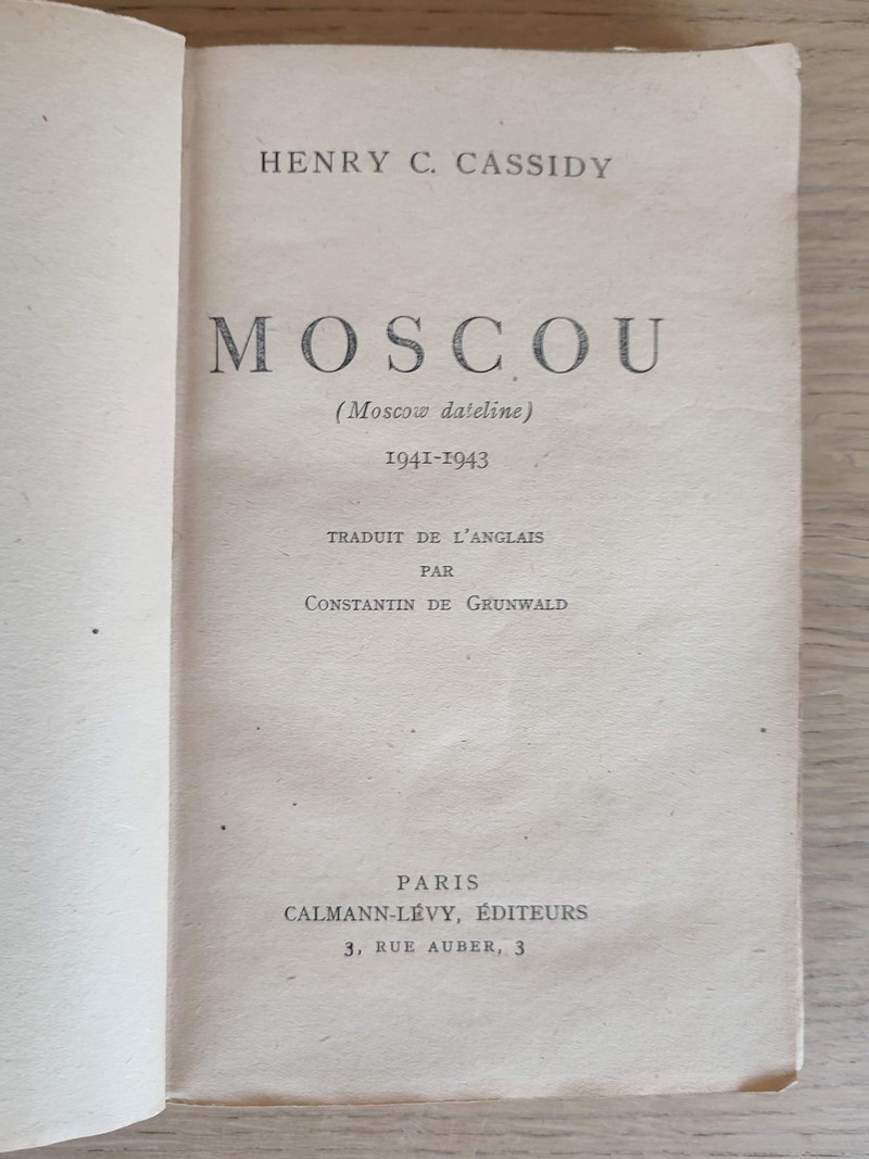 Moscou (Moscow dateline) 1941-1943