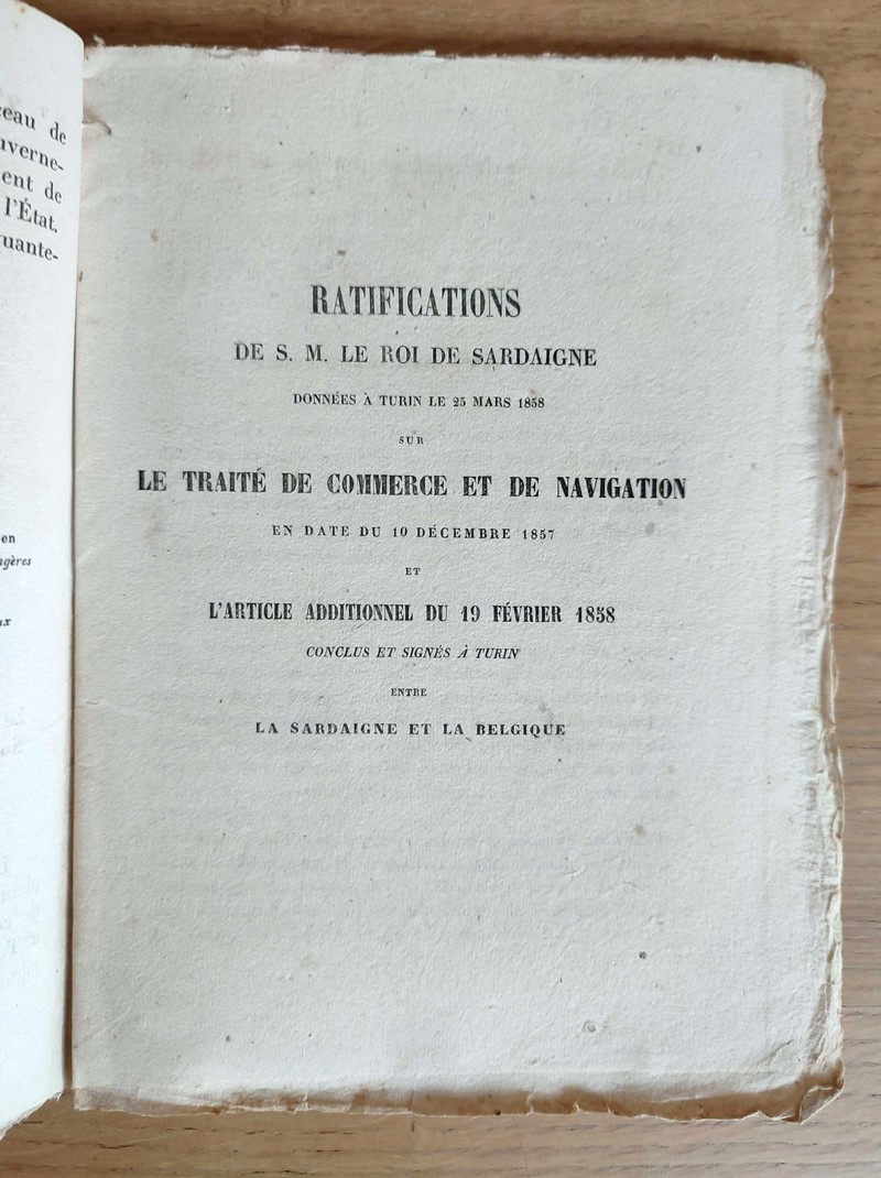 Victor Emmanuel II, Roi de Sardaigne, de Chypre et de Jérusalem, Duc de Savoie et de Gênes, Prince de Piémont... 6 décrets, traités ou édits royaux du N° 2776 du 13 avril 1858 au N° 2781 du 3 mai 1858