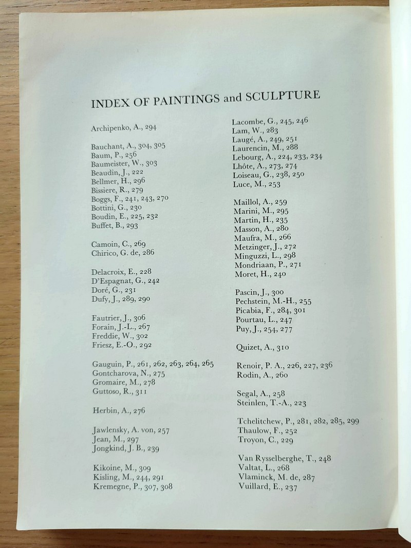 Catalogue of impressionist and modern paintings, drawings, watercolours and sculpture. Sotheby & Co., Thursday, 5 december 1974