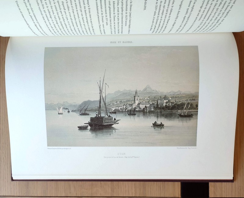 Nice et Savoie. Sites pittoresques, monuments, description et histoire des départements de la Savoie, de la Haute-Savoie et des Alpes-Maritimes (ancienne province de Nice) réunis à la France en 1860 (2 in folio 66 planches hors texte en couleurs)