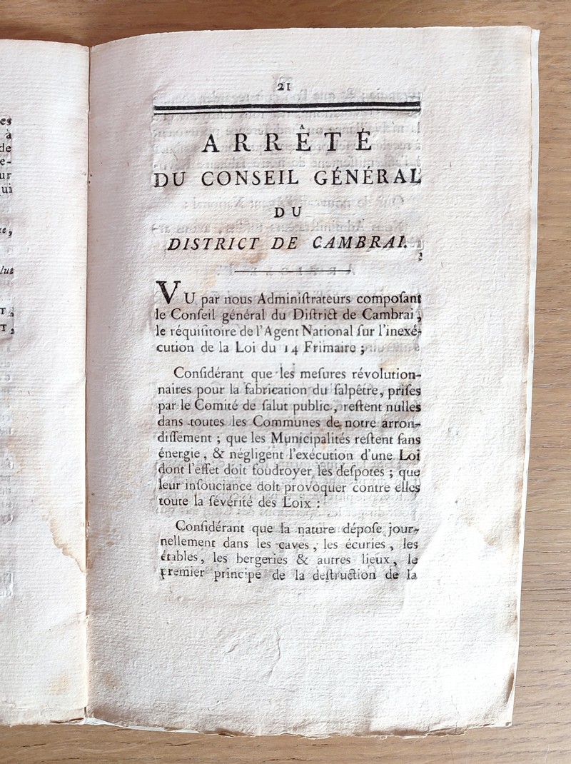 Rapport sur le Salpêtre, fait à la Convention Nationale, au nom du Comité de Salut public, le 14 Frimaire de l'an 2 de la République