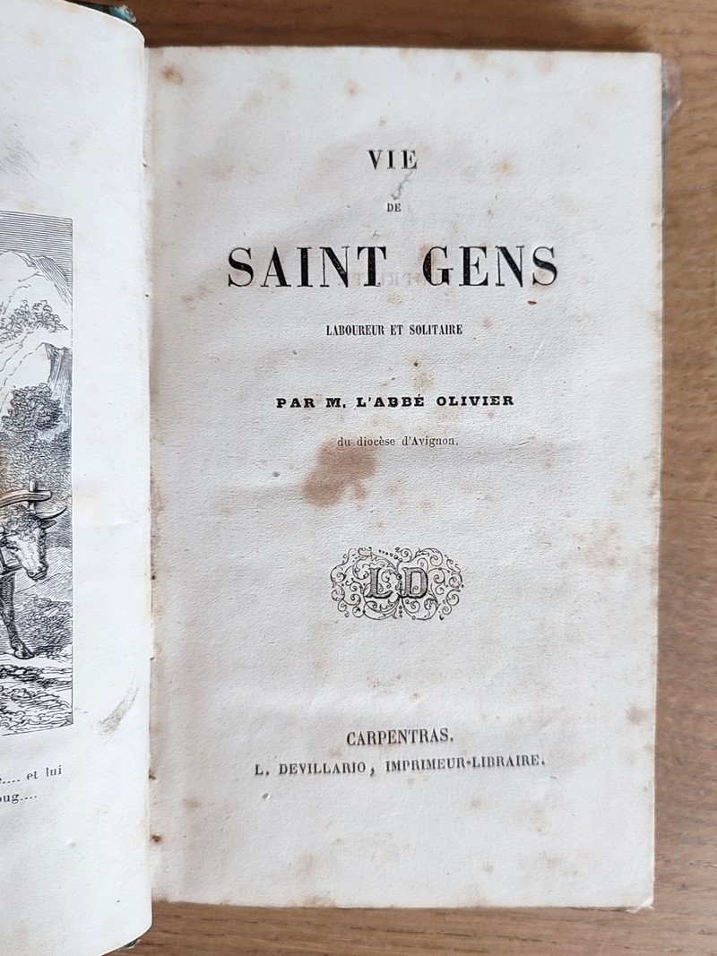 Vie de Saint Gens, laboureur et solitaire