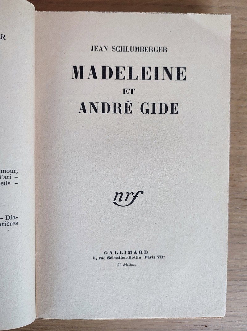 Madeleine et André Gide