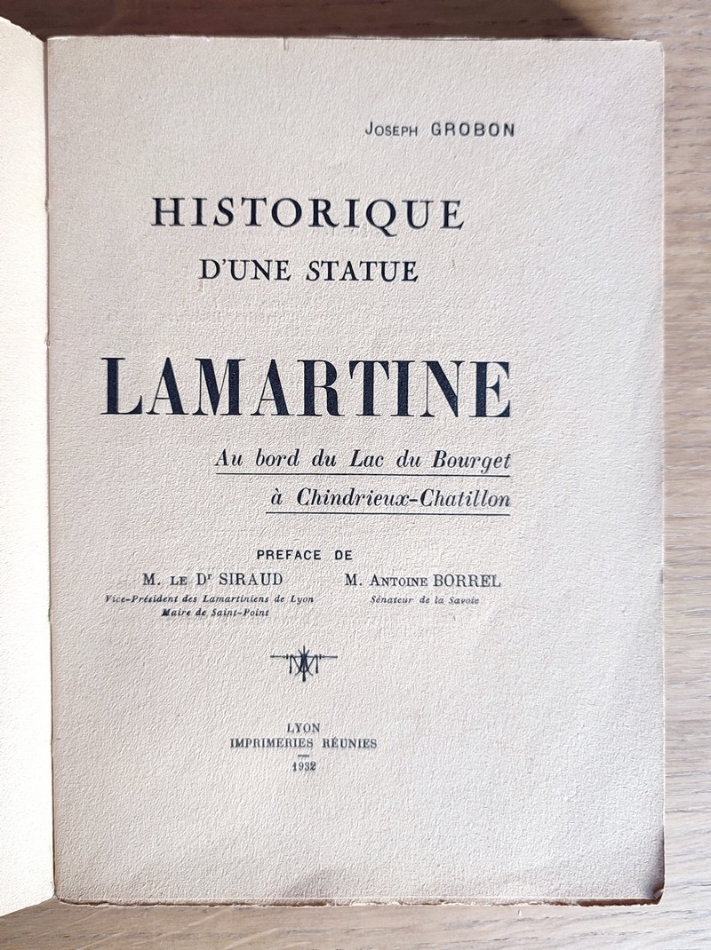 Historique d'une statue, Lamartine, au bord du lac du Bourget à Chindrieux-Chatillon