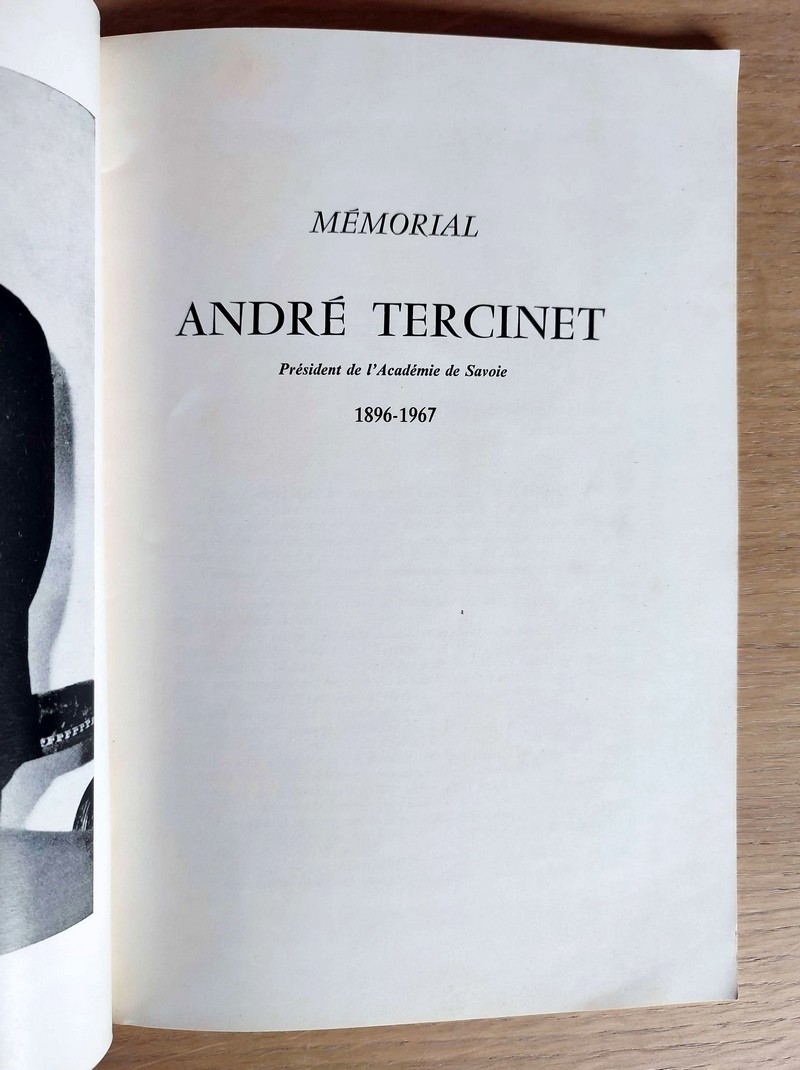 Mémorial André Tercinet, Président de l'Académie de Savoie, 1896-1967