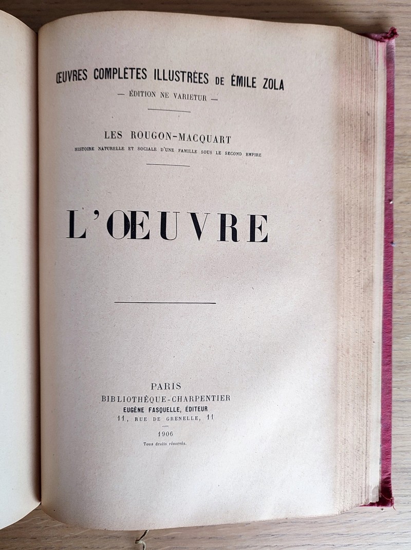 Germinal (2 volumes), L'oeuvre (1 volume). Tome 7 des oeuvres complètes illustrées, Ne varietur, les Rougon-Macquart