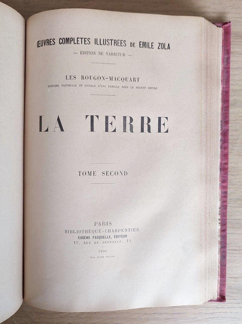 La terre (2 volumes). Tome 8 des oeuvres complètes illustrées, Ne varietur, Les Rougon-Macquart