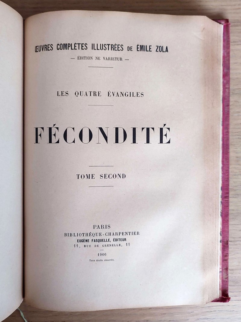 Fécondité (2 volumes). Tome 14 des oeuvres complètes illustrées, Ne varietur, Les Quatre évangiles.