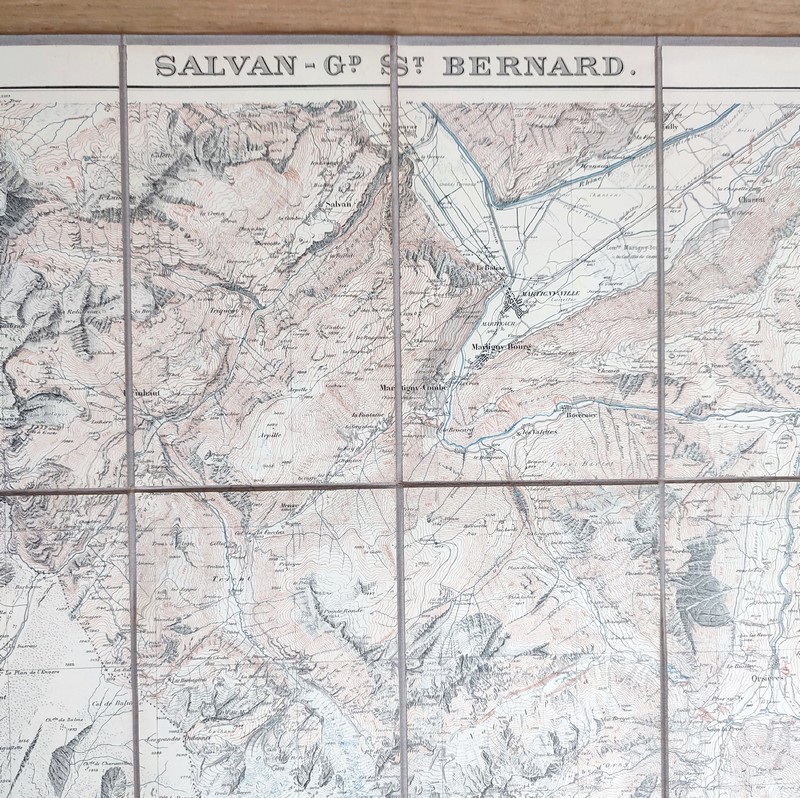 Topographischer Atlas der Schweiz. Salvan - Gd St Bernard. Carte entoilée 1901, Band XXXVI