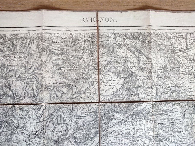 Avignon. Carte d'état major, 222 de 1866 entoilée