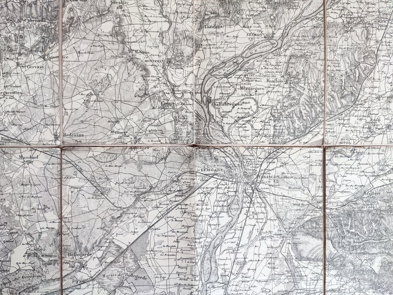 Avignon. Carte d'état major, 222 de 1866 entoilée