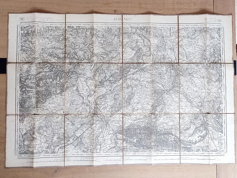 Avignon. Carte d'état major, 222 de 1866 entoilée