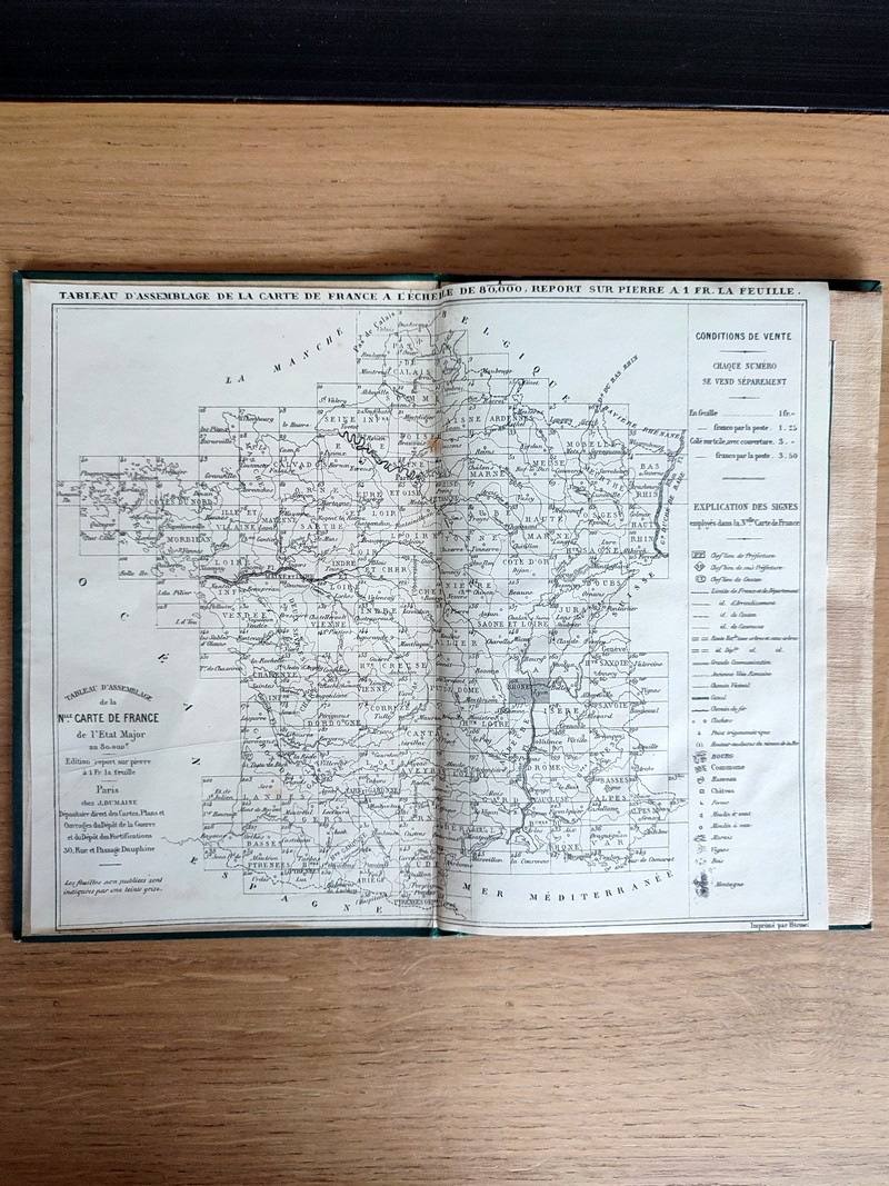 Metz. Carte de France de l'état major, 36 entoilée
