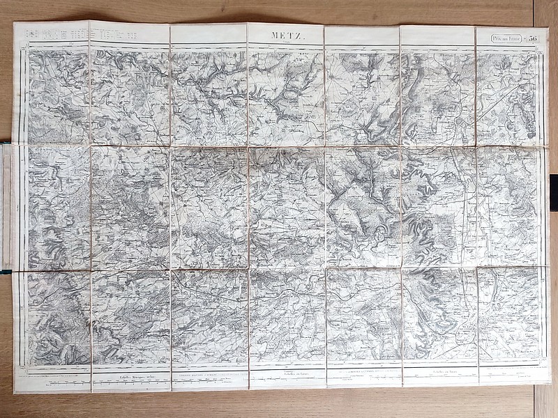 Metz. Carte de France de l'état major, 36 entoilée