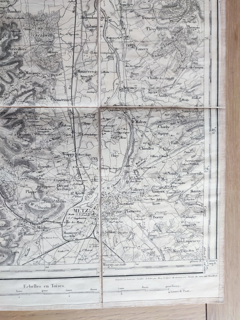 Metz. Carte de France de l'état major, 36 entoilée