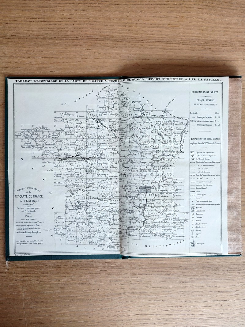Sarreguemines. Carte de France de l'état major, 37 entoilée