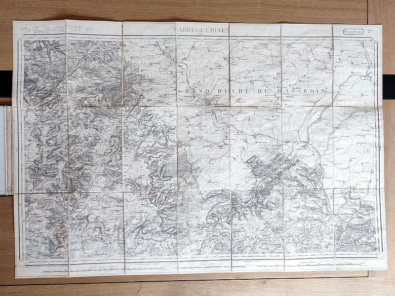 Sarreguemines. Carte de France de l'état major, 37 entoilée
