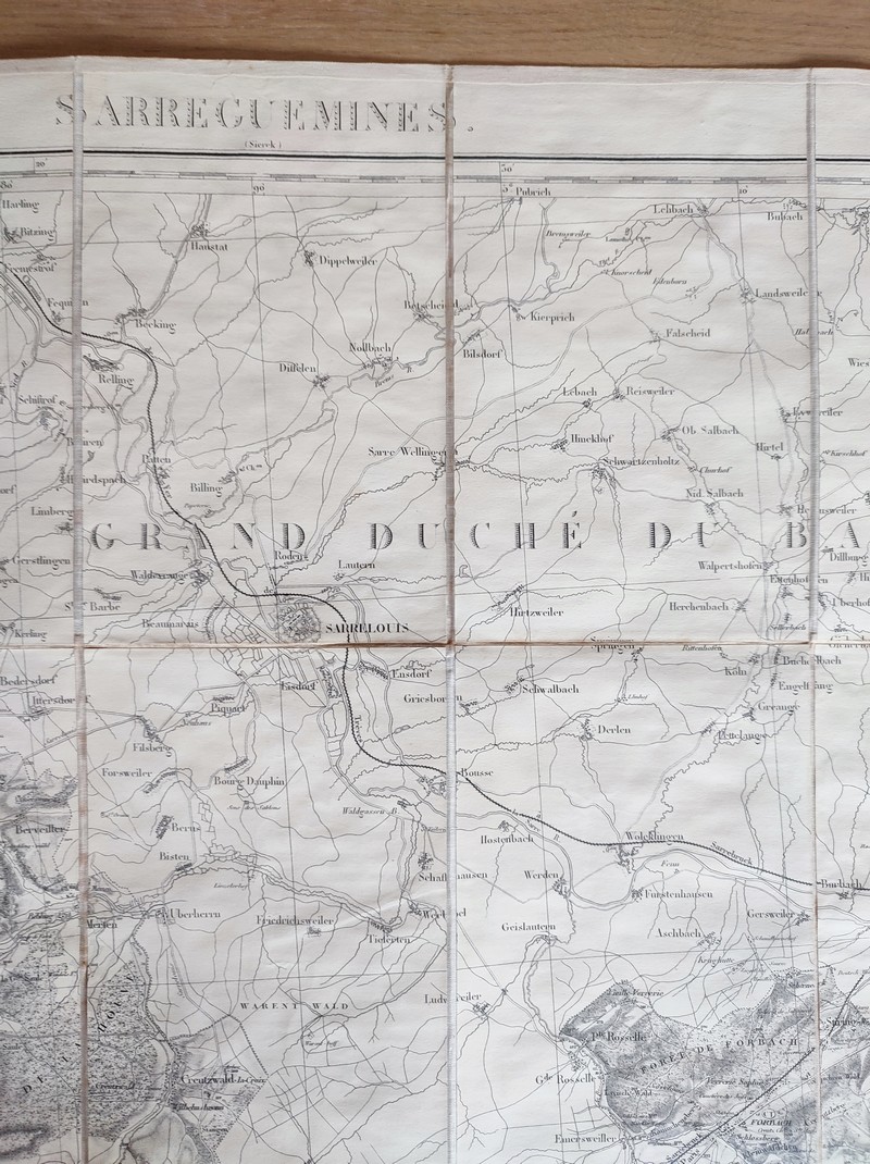 Sarreguemines. Carte de France de l'état major, 37 entoilée