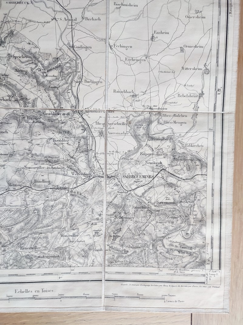 Sarreguemines. Carte de France de l'état major, 37 entoilée