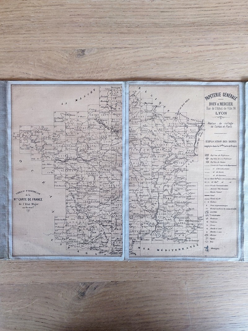 Albertville. Carte de France de l'état major, 169 bis, entoilée