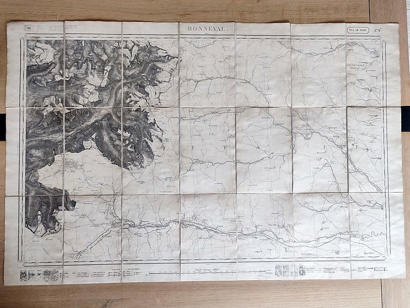 Bonneval. Carte de France de l'état major, 179 bis, entoilée