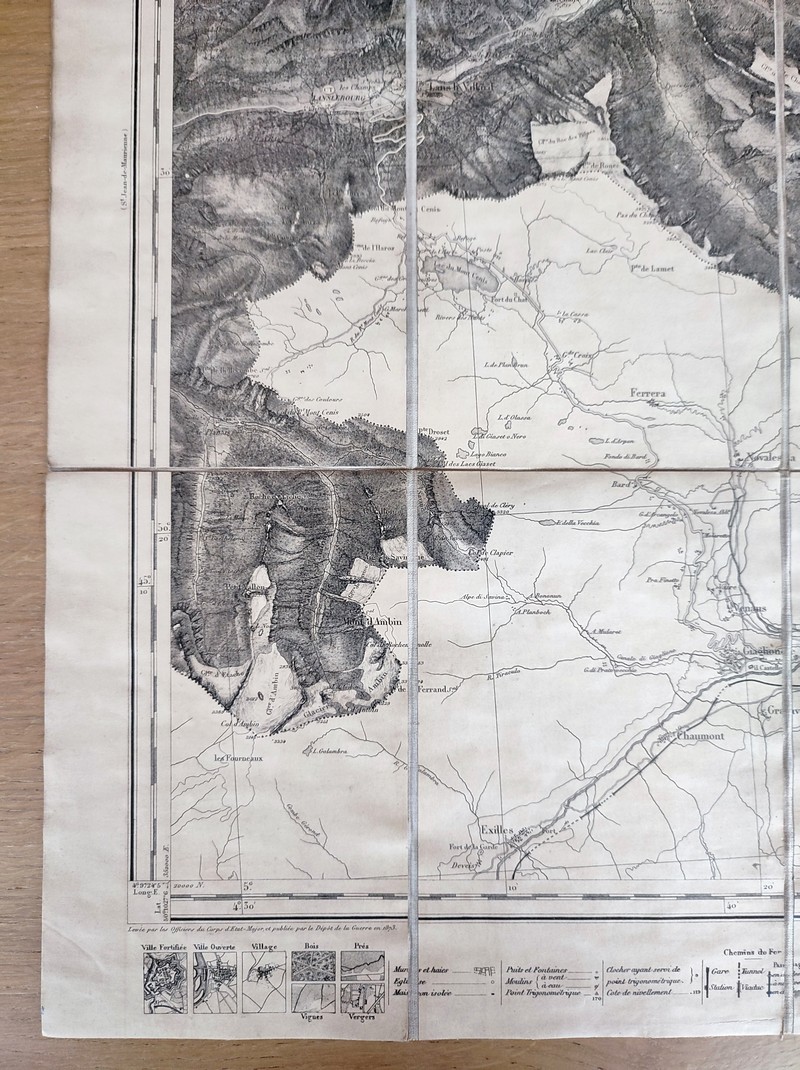 Bonneval. Carte de France de l'état major, 179 bis, entoilée