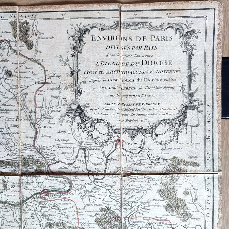 Environs de Paris, divisés par Pays dans lesquels l'on trouve l'étendue du Diocèse, divisé en Archidiaconés et Doyennes