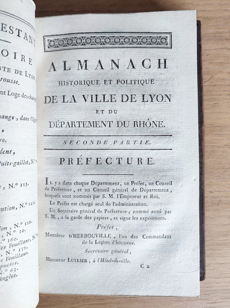 Almanach historique et politique de la ville de Lyon et du département du Rhône pour l'année 1807