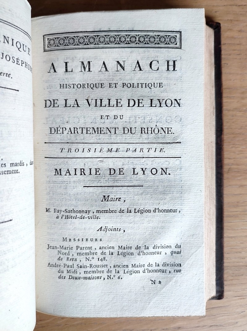 Almanach historique et politique de la ville de Lyon et du département du Rhône pour l'année 1807