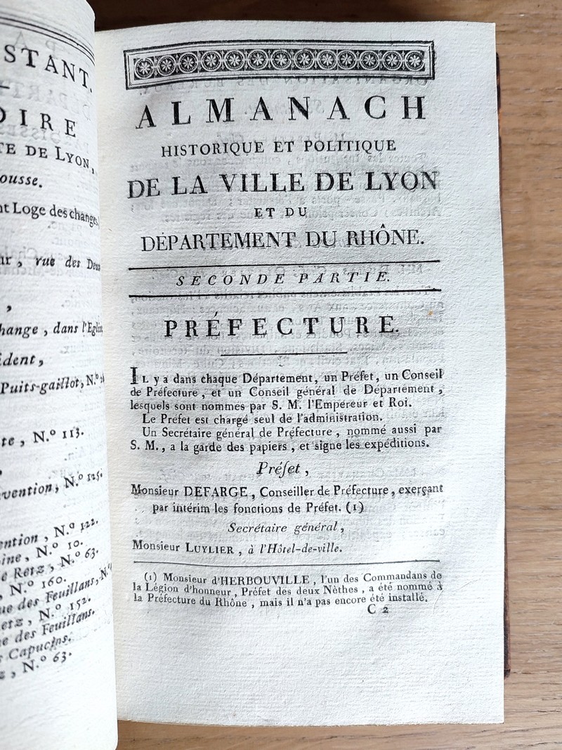 Almanach historique et politique de la ville de Lyon et du département du Rhône pour l'année 1806