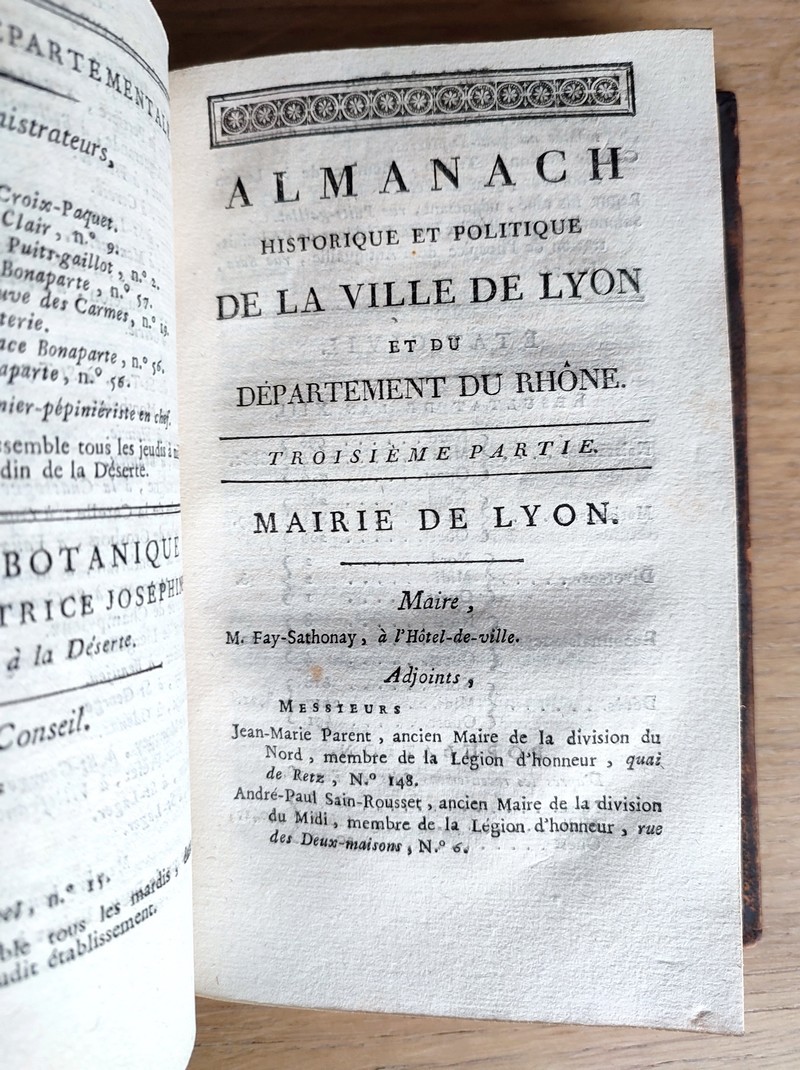 Almanach historique et politique de la ville de Lyon et du département du Rhône pour l'année 1806