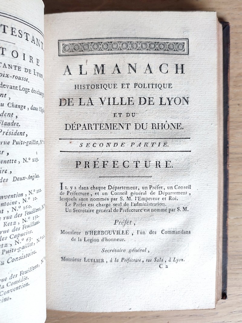 Almanach historique et politique de la ville de Lyon et du département du Rhône pour l'année 1808