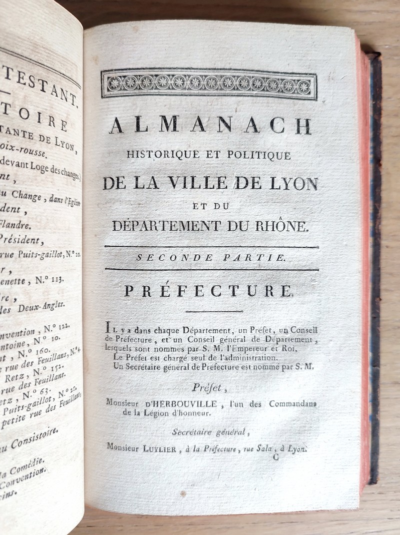 Almanach historique et politique de la ville de Lyon et du département du Rhône pour l'année 1809
