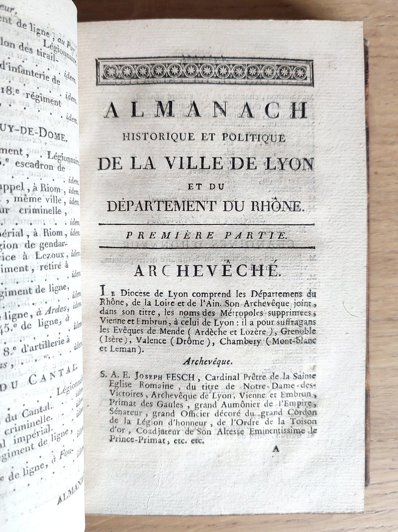 Almanach historique et politique de la ville de Lyon et du département du Rhône pour l'année 1810