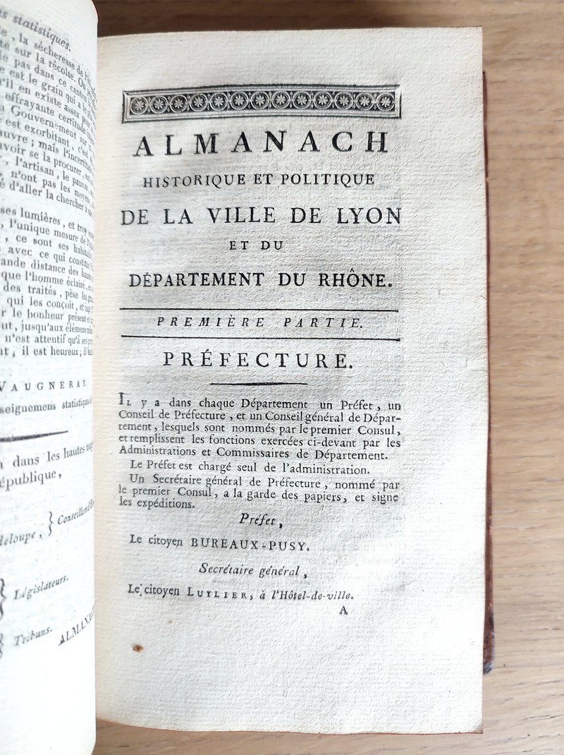 Almanach historique et politique de la ville de Lyon et du département du Rhône pour l'an XI de la République