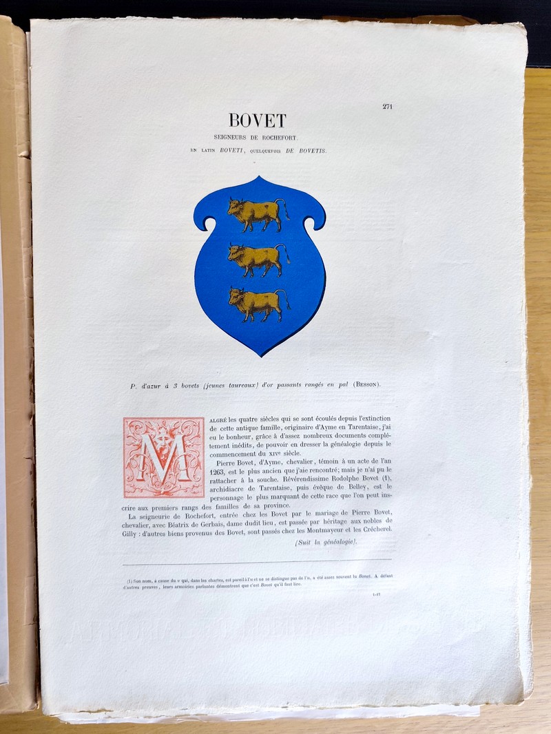 Armorial et Nobiliaire de l'Ancien Duché de Savoie (Tome I - livraison 17 INCOMPLÈTE)