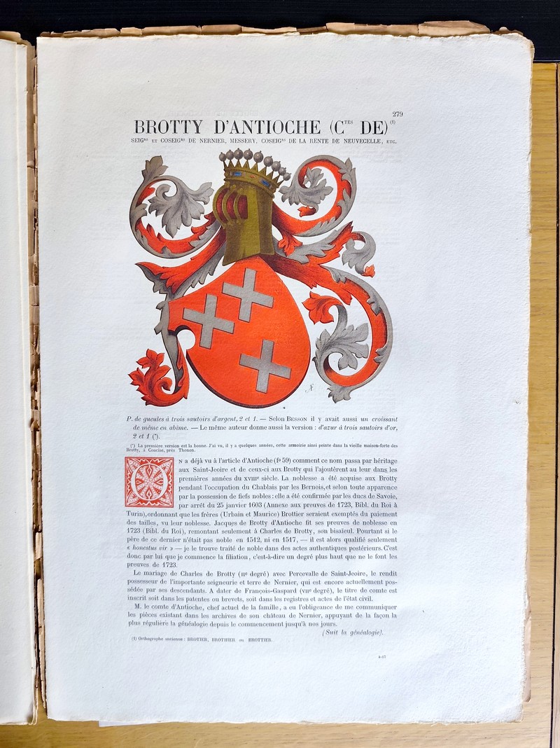 Armorial et Nobiliaire de l'Ancien Duché de Savoie (Tome I - livraison 17 INCOMPLÈTE)