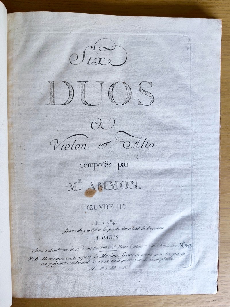 Six Duo, dialogues pour violon et Alto. Recueil de 6 partitions pour violon et alto de compositeurs différents