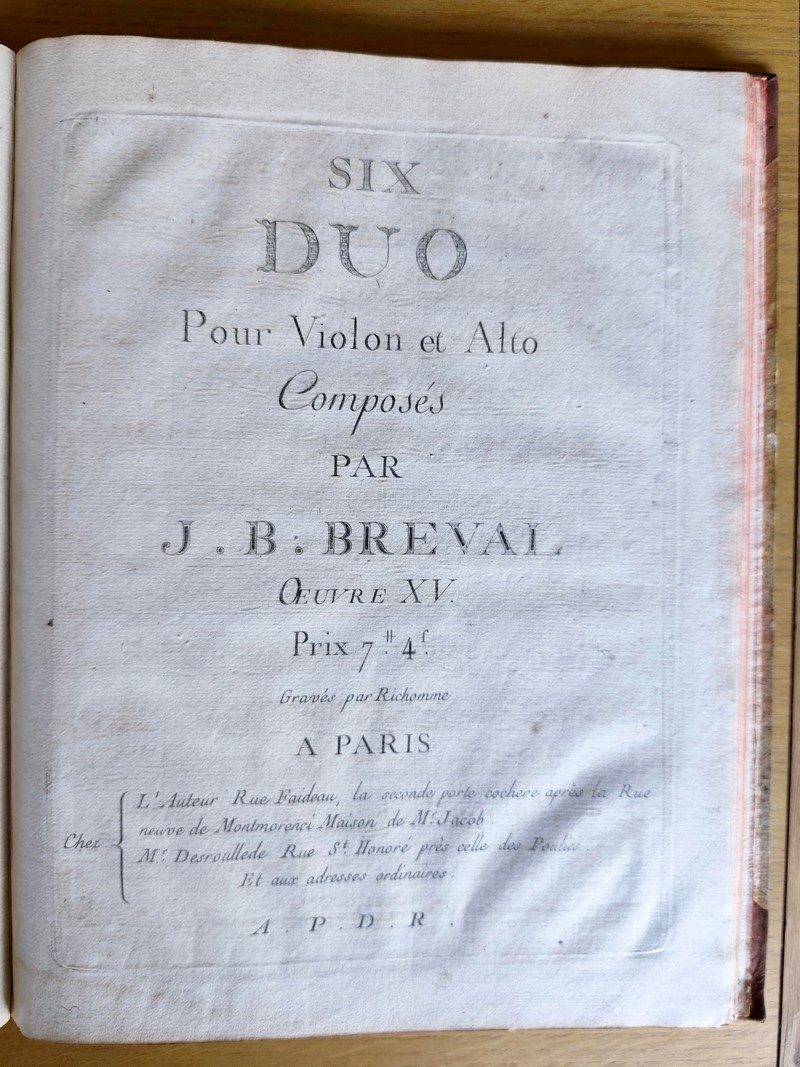 Six Duo, dialogues pour violon et Alto. Recueil de 6 partitions pour violon et alto de compositeurs différents