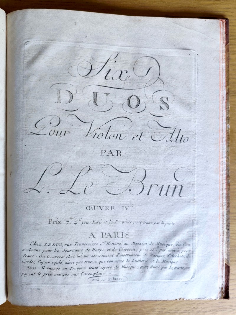 Six Duo, dialogues pour violon et Alto. Recueil de 6 partitions pour violon et alto de compositeurs différents