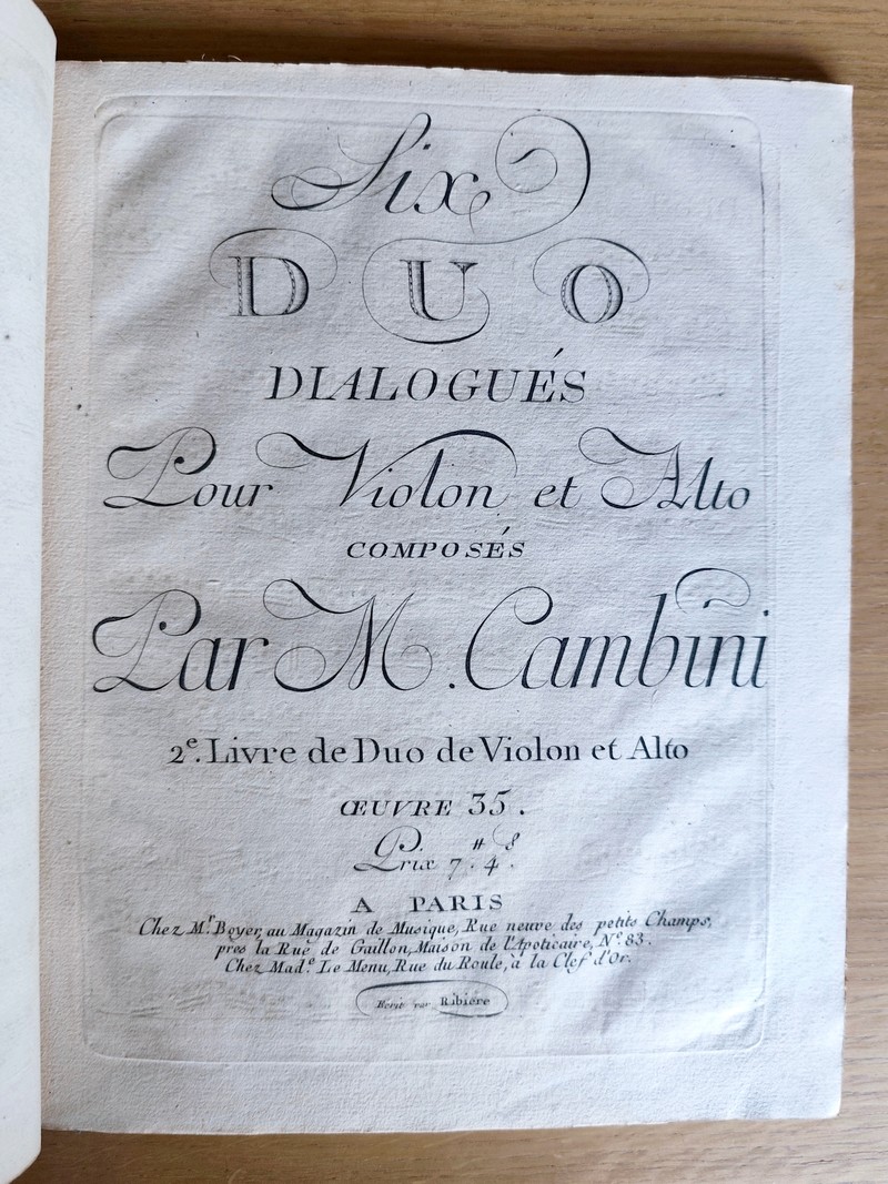 Six Duo, dialogues pour violon et Alto. Recueil de 6 partitions pour violon et alto de compositeurs différents