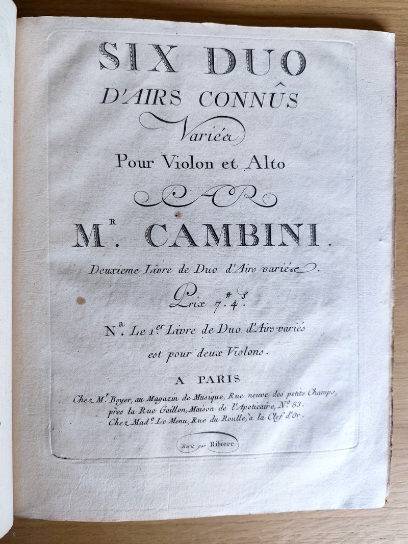 Six Duo, dialogues pour violon et Alto. Recueil de 6 partitions pour violon et alto de compositeurs différents